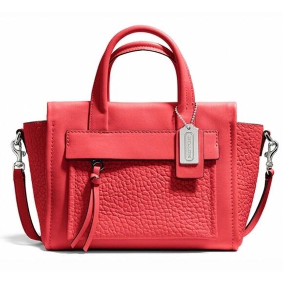 COACH Bleecker Mini Riley Leather Mini Crossbody Handbag Orange OS Vintage 41-04 - Picture 2 of 13